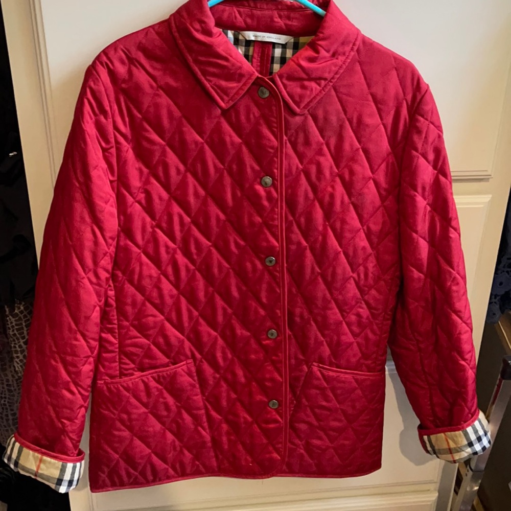 LIKE NEW BURBERRY RED JACKET W. NOVACHEK PLAID I